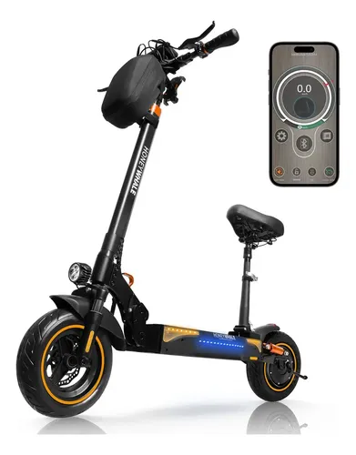 Scooter Eléctrico Patín T4a 45km/h 600w Honey Whale Plegable Negro