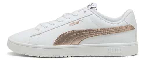 Tenis Casuales Puma Rickie Unisex Blanco Y Metalico