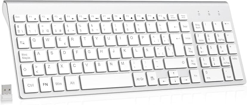 cimetech Teclado Inalámbrico Español, Conexión Inalámbrica 2.4 GHz, Accesos Dire