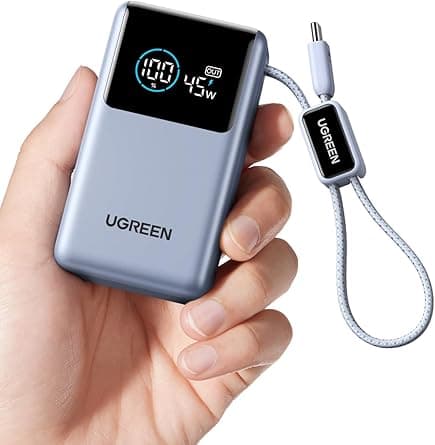 UGREEN 10000mAh Power Bank 45W Carga Rápida, Bateria Portatil iPhone con Cable U