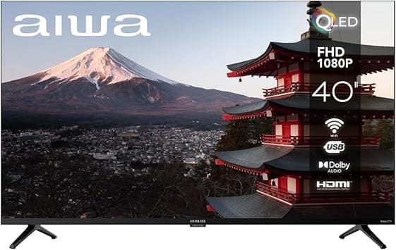 Aiwa Smart TV 40 Pulgadas QLED Full HD Roku TV AW40RKQ con Dolby Audio, WiFi, HD