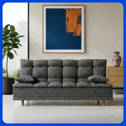 Sofá Cama Matrimonial Janeiro Sillón Reclinable 3 Posiciones Para Sala Color Oxford Tela Lino Grueso