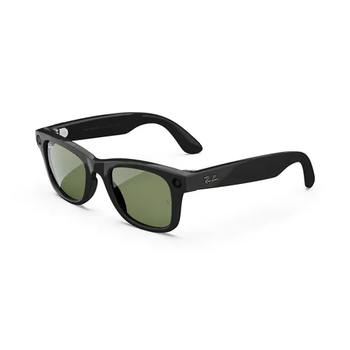 Ray-Ban | Meta Wayfarer (Gen 1) con Meta AI, captura de fotos y video - Negro brillante, micas en verde