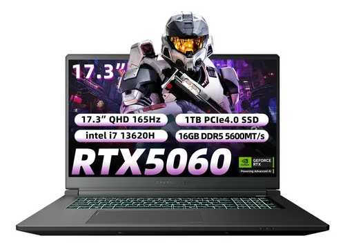 Nvidia Geforce Rtx 5060 Thunderobot I7 13620H 911X17 DDR5 16 Gb RAM 1 Tb SSD 17.3'' QHD 165 Hz Windows 11 Pro Español la