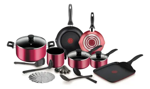 Batería De Cocina T-fal De 20 Pzs Rojo Easy Care, B954sk84 Rojo
