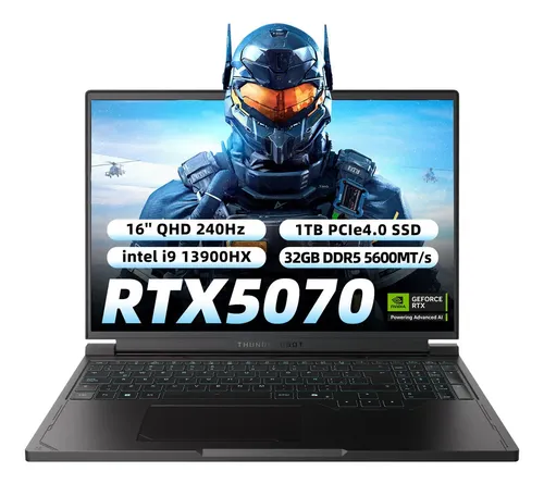 Nvidia Geforce Rtx 5070 Thunderobot I9-13900hx Rs16 DDR5 32 Gb RAM 1 Tb SSD 16'' QHD 240 Hz Windows 11 Pro Español latin