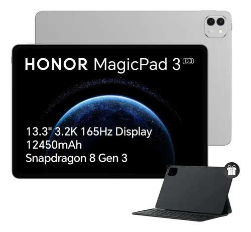 Tablet Honor Magic Pad 3 Wifi 512gb 16gb 13,3" 3.2K 165Hz 12450mAh 66W Snapdragon 8 Gen 3 Gris + Teclado Táctil Intelige