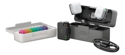 DJI Mic Mini 2 (2TX+1RX estándar+estuche de carga), micrófono inalámbrico para iPhone 17/16/15 y Android/cámara/tableta/