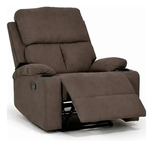 Sillon reclinable para descanso con porta vasos doble asiento y respaldo amplio doble acolchado respaldo ergonomico incl