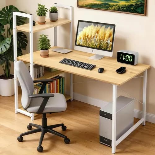 Escritorio Gamer Moderno Furrific de MDF con Estantes para PC Home Office