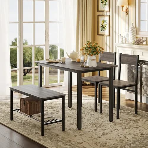 Mesa Comedor 4 Personas Nuestro Nido Nogal Metal Rústica