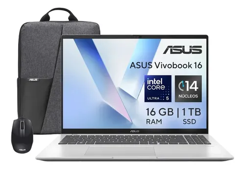 Laptop Vivobook 16 Ultra 5 16gb 1tbssd Con Mochila Y Mouse Asus