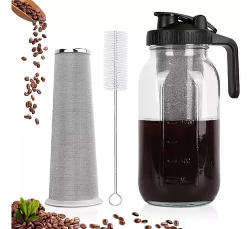 Cafetera Cold Brew Jarra De Vidrio Para Café 64oz Con Filtro