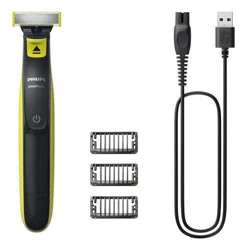 Philips QP2724/10 Oneblade 3 Peines Recortadores Extraibles y Cargador Color Verde