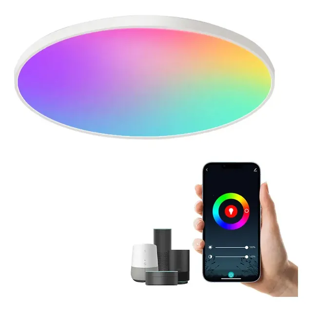 Lámparas Techo Led Decorativas Rgbcw Wifi Alexa Google Home Estructura Blanco