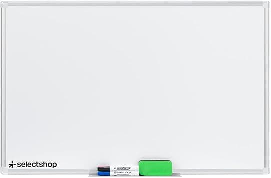 SELECTSHOP Pizarron Blanco 90 x 60 cm Pizarron Magnetico Con 4 Marcadores y 1 Bo