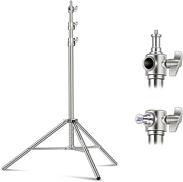 NEEWER Soporte de Luz de Acero Inoxidable de 7,2 pies / 2,2 m, Soporte de Trípod