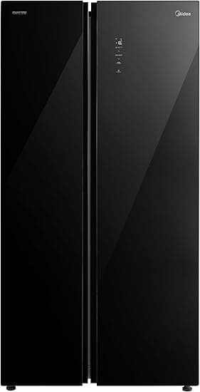 Midea Refrigerador Side by Side, 20 pies, Glass Door Black, MDRS710FGM22