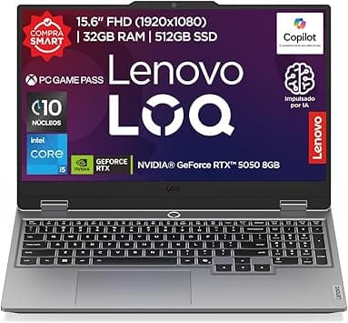 Lenovo Laptop Gamer LOQ RTX 5050|15.6" FHD Intel Core i5 |32GB RAM 512GB SSD| PC