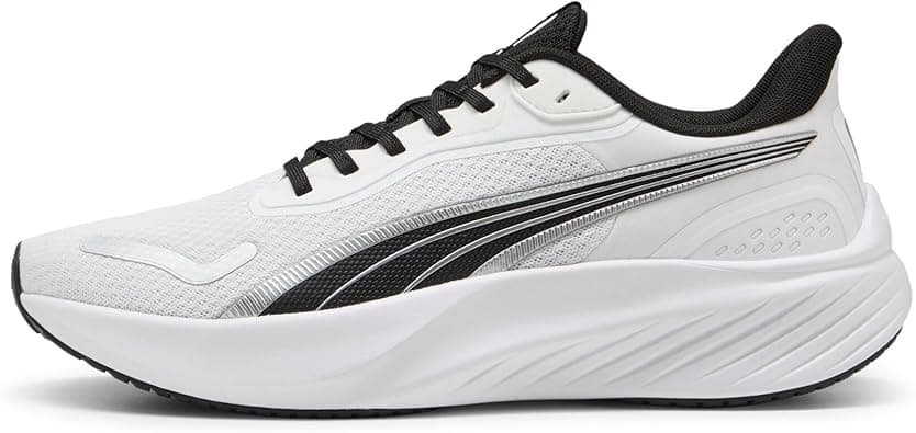Puma, Tenis para Correr Pounce Lite, Unisex, Blanco y Negro, Talla 24,5