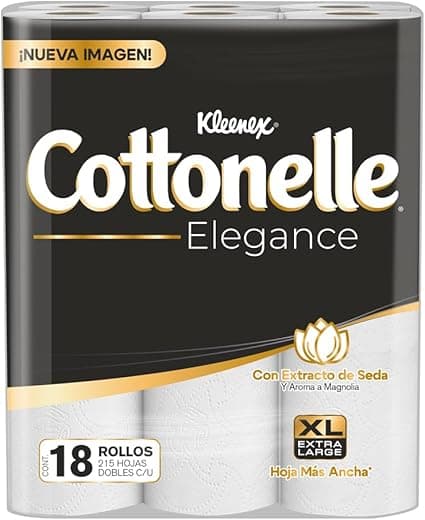 Kleenex Cottonelle Elegance XL, Papel Higiénico Extra Largo, Paquete con 18 Roll