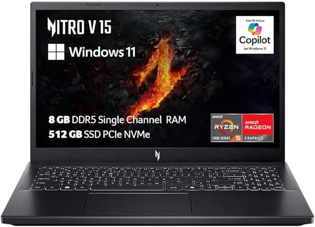 Acer Laptop Gaming Nitro V 15 Modelo 2024 Ryzen 5-7535HS | Nvidia GeForce RTX 30