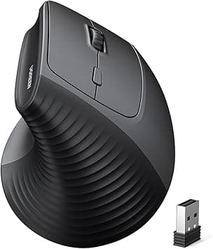 UGREEN Ratón Vertical Ergonómico 2.4Ghz con Receptor USB, Mouse Inalámbrico de 1