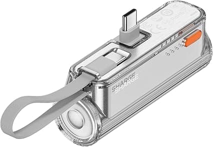 sharge Flow Mini 2 Cargador portátil con Cable Incorporado, Banco de energía peq