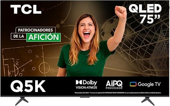 TCL Smart TV 2025 Pantalla 75" 75Q5K Google TV QLED 4K Google Assistant | Hands