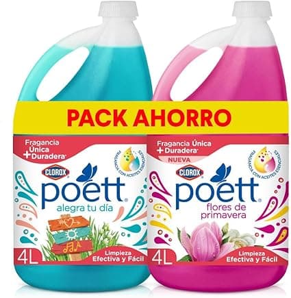 Poett Pack Limpiador Aromatizante Alegra tu día y flores de primavera 2un x 4 lt