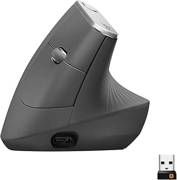 Logitech MX Vertical Mouse Inalámbrico Ergonómico, Multi-Ordenador, 2,4 GHz/Blue