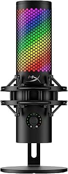 HyperX QuadCast 2 S - Micrófono USB, con iluminación RGB, transmisión y podcasti