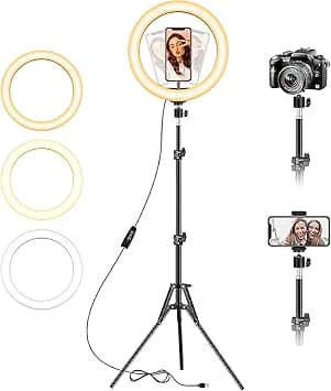 Archy Aro de luz con Tripie 12 Pulgadas LED 1m hasta 2m para Celular y Camara An