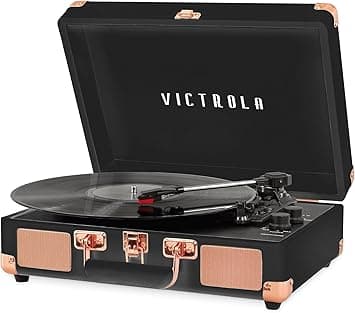 Victrola Journey Bluetooth Portable Suitcase Record Player – with Built-in Speak