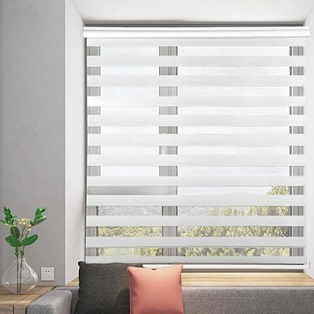 Persianas Enrollables para Ventana 140 An*180 Al cm, Doble Capa Persianas Horizo