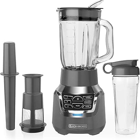 Black+Decker Licuadora con Filtro Infusor de Jugos 3 en 1, 3 Funciones Automátic