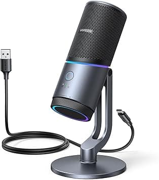 UGREEN Micrófono PC Condensador USB, 24 bits/96 kHzpara Podcasting, Streaming, G