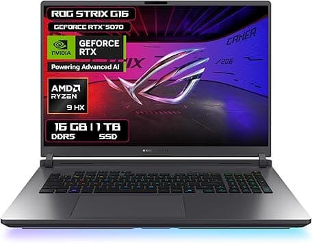 ASUS ROG Strix G16/ NVIDIA GE Force RTX 5070/ Ryzen 9-9955HX/16GB RAM -1 TB SSD/