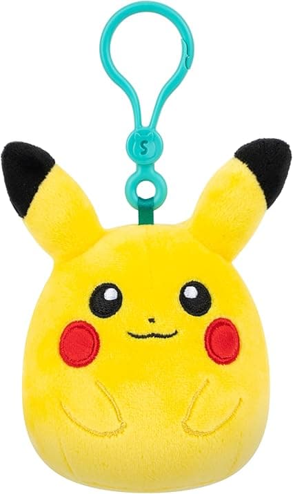 SQUISHMALLOW POKEMON Peluche con Clip de 3.5" Pikachu