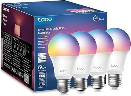 TP-Link Tapo L530E(4-Pack), Focos Inteligentes Wi-Fi, Multicolor, E26, 806 lumen