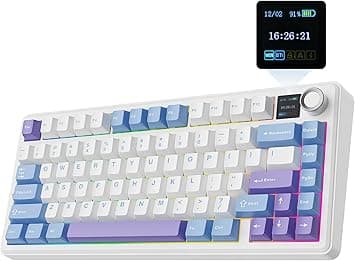 EPOMAKER X Aula F75 MAX Teclado Mecánico Inalámbrico con Pantalla TFT y Perilla,