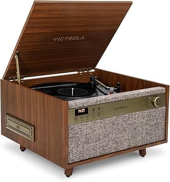 Victrola Century 6-in-1 Vinyl Record Player & Music Center – 3-Speed Turntable,