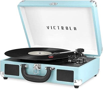 Victrola Clásico Bluetooth Veliz de 3 Velocidades Tocadiscos Con Altavoces, Colo