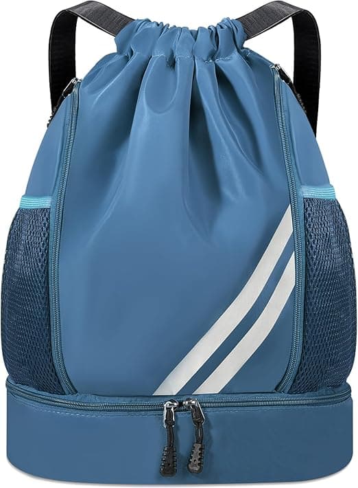 Bolsas de Cuerdas, Mochila con Cordón y Compartimento Separado para Zapatos, Moc