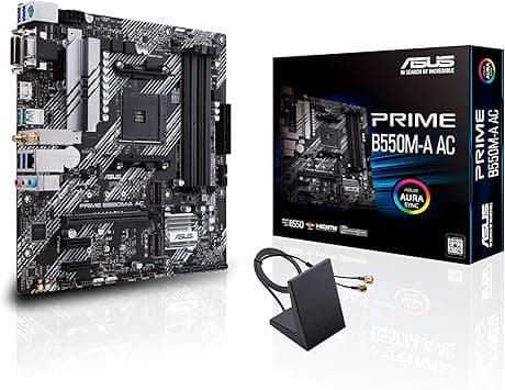 ASUS Motherboard AMD B550, Prime B550M-A AC, AM4 mATX con PCIe 4.0, Dual M.2, Wi