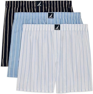 Nautica Paquete de 3 Calzoncillos Tejidos de algodón Bóxer para Hombre