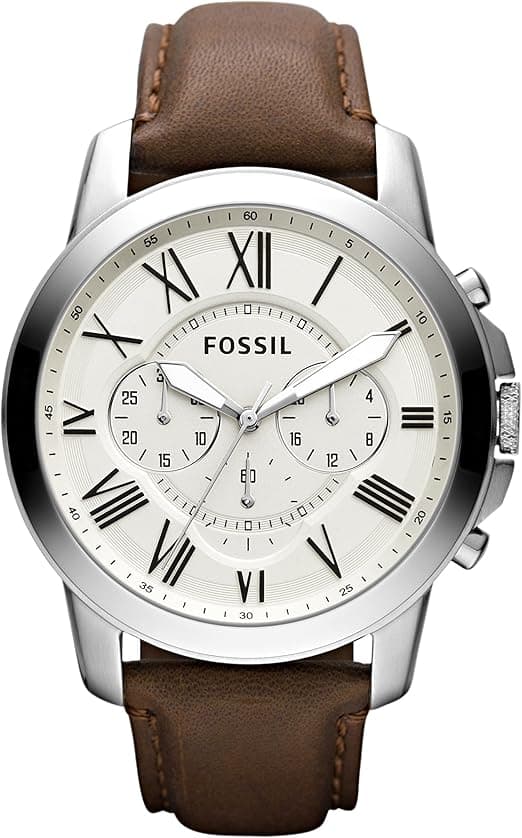 Fossil Grant Men's Watch with Chronograph Display and Genuine Leather or Stainle