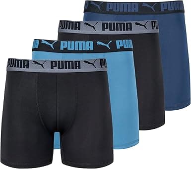 Puma Paquete de 4 Calzoncillos elásticos Activos Ropa Interior de Hombres para H