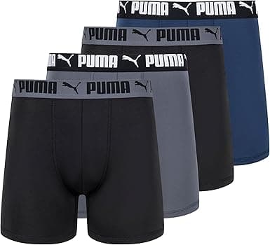 Puma Paquete de 4 Calzoncillos elásticos Activos Ropa Interior de Hombres para H